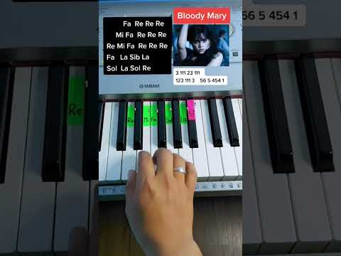 Bloody Mary – Wednesday Addams // Lady Gaga – (PIANO TUTORIAL) EASY Piano Fácil Con Números
