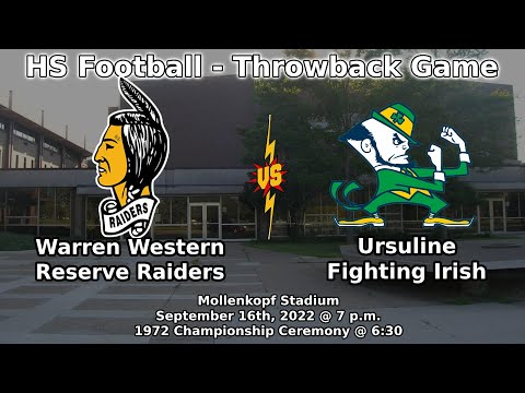 Warren G. Harding Raiders Varsity Football vs. the Youngstown Ursuline Irish
