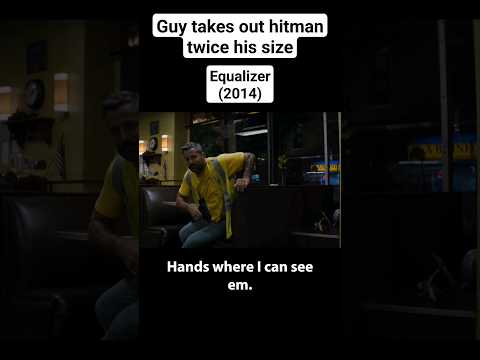 Guy takes out A hitman twice his size #movie #action #shorts #denzelwashington #equalizer
