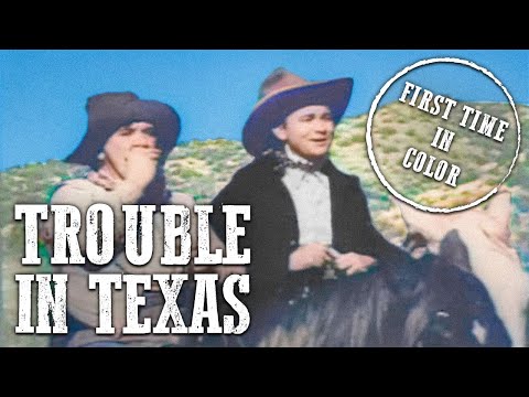 Trouble in Texas | COLORIZED | Tex Ritter | Free Cowboy Movie | Old West Film