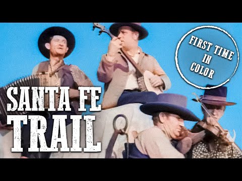 Santa Fe Trail | COLORIZED | Cowboy Movie | Classic Western | Full Movie English