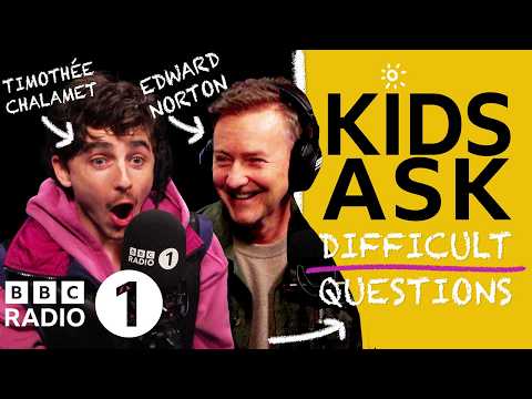 “Who’s the smelliest actor?” Timothée Chalamet and Edward Norton play Kids Ask Difficult Questions