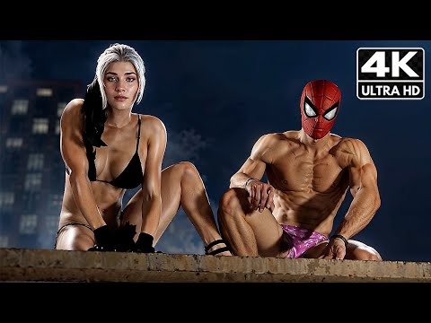 Spider-Man & Black Cat Romance Scenes [4K ULTRA HD]