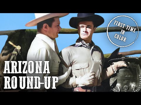 Arizona Round-Up | Tom Keene | Western | Colorized