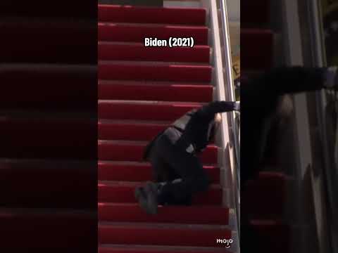 Trump Tripping on Air Force One Stairs vs Biden