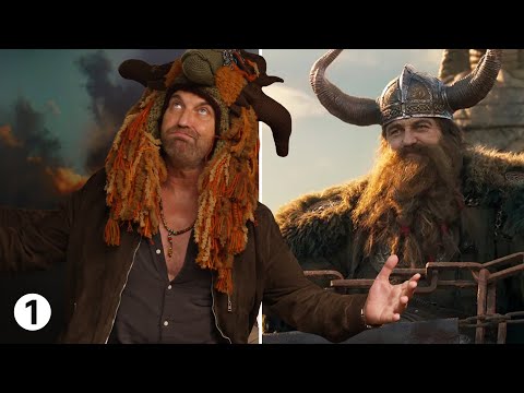 Gerard Butler on his How To Train Your Dragon… headdress?! – “That is the coolest thing ever!”