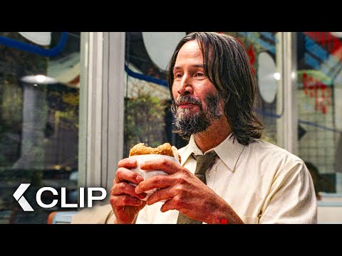 Angel Eats Fast Food For First Time Scene – GOOD FORTUNE (2025) Keanu Reeves