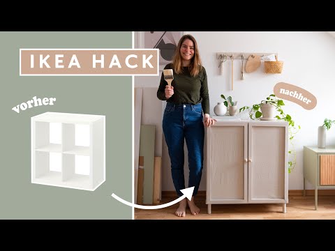 IKEA HACK KALLAX Tür einbauen / KALLAX Regal streichen