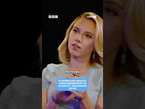 “What? That’s mean!” 😳 #PlaygroundInsults #ChrisHemsworth #ScarlettJohansson #Throwback