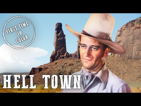 Hell Town | John Wayne | Western | Colorized | 4K