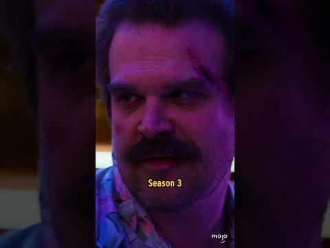 Eleven and Hopper on Stranger Things: Then vs Now