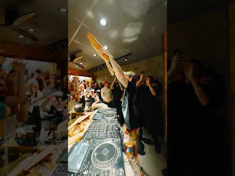 A full on rave with Steve Aoki in a bakery in Alpe d’Huez. Who needs cakes when you have baguettes?