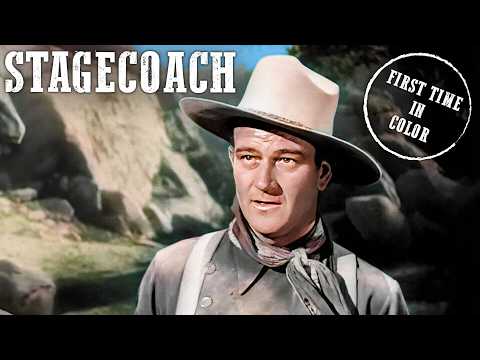 Stagecoach | Classic Western Movie | John Wayne | Colorized
