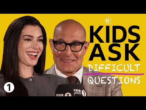 Anne Hathaway and Stanley Tucci answer kids’ questions – “Worst thing you did at school?”