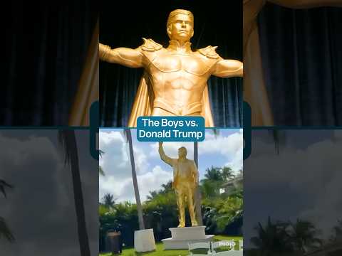 Homelander Vs Trump Gold Statues