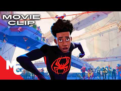 Entire Army Of Spider-Heroes Chased Him Through The City | Spider-Man: Across The Spider-Verse Clip