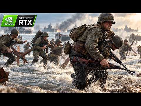 CALL OF DUTY WWII – Omaha Beach Looks Straight Out of a WAR MOVIE [RTX 5090, 4K DLAA] | DLSS 5
