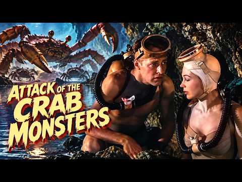 Attack of the Crab Monsters (1957) Colorized | FREE SCI-FI MOVIE | Full Length Classic Horror